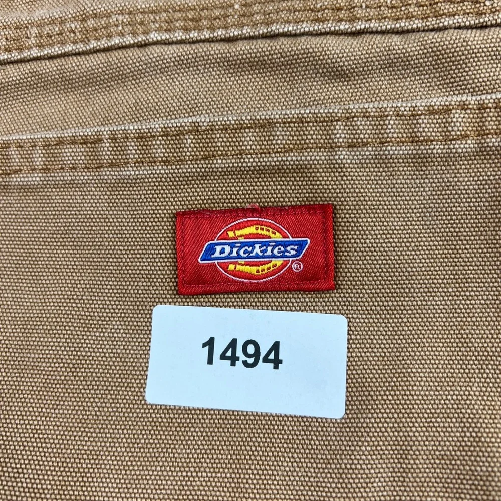 Dickies Relaxed Fit Tan Duck Canvas Carpenter Pants Mens 40x30 Paint‎ Distressed